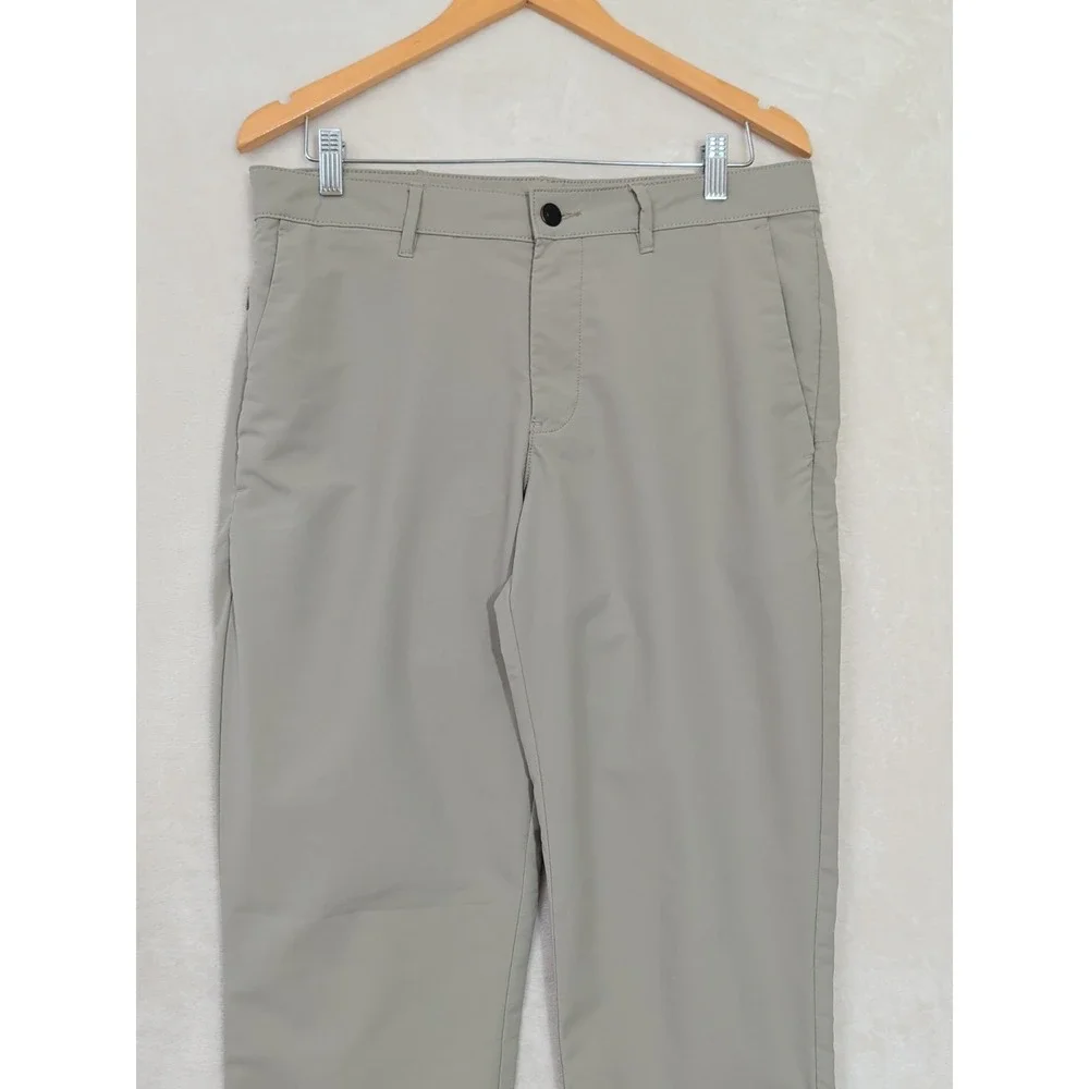 Banana Republic Performance Pants‎ Mens 32x34 Taupe Beige Gray Straight Slim